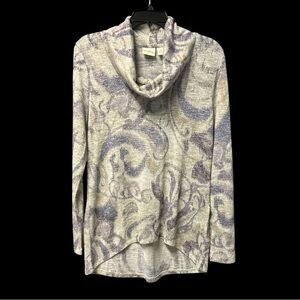 Chico's Women’s Rayon-Blend Cowl Neck Long Sleeve Tunic Top Size 1 (Size 8-10)